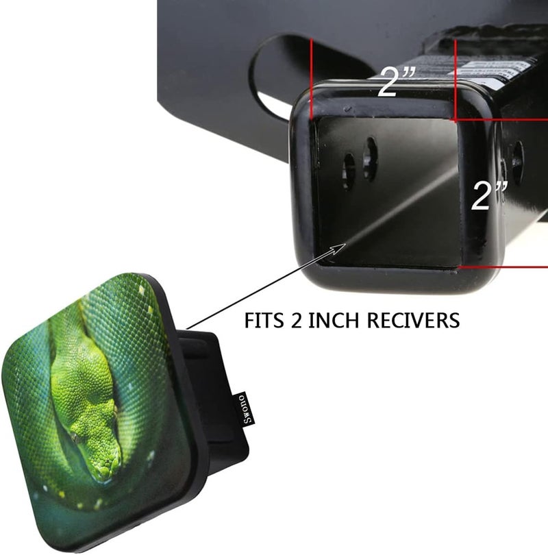 Swono Snake Hitch Cover Plug - Beautiful Green Snake 2" Compatible with Trailer Tube - Rubber Tow Cap for Hitch - Image 3